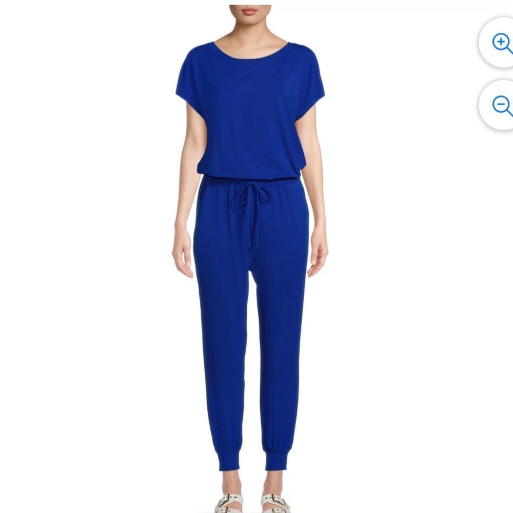 Women's Blue Cotton/Stretch Jumpsuits XL